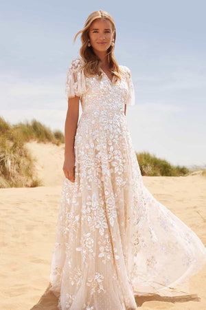 Needle & Thread SPRING/SUMMER Sequin Paradise Short Sleeve Gown