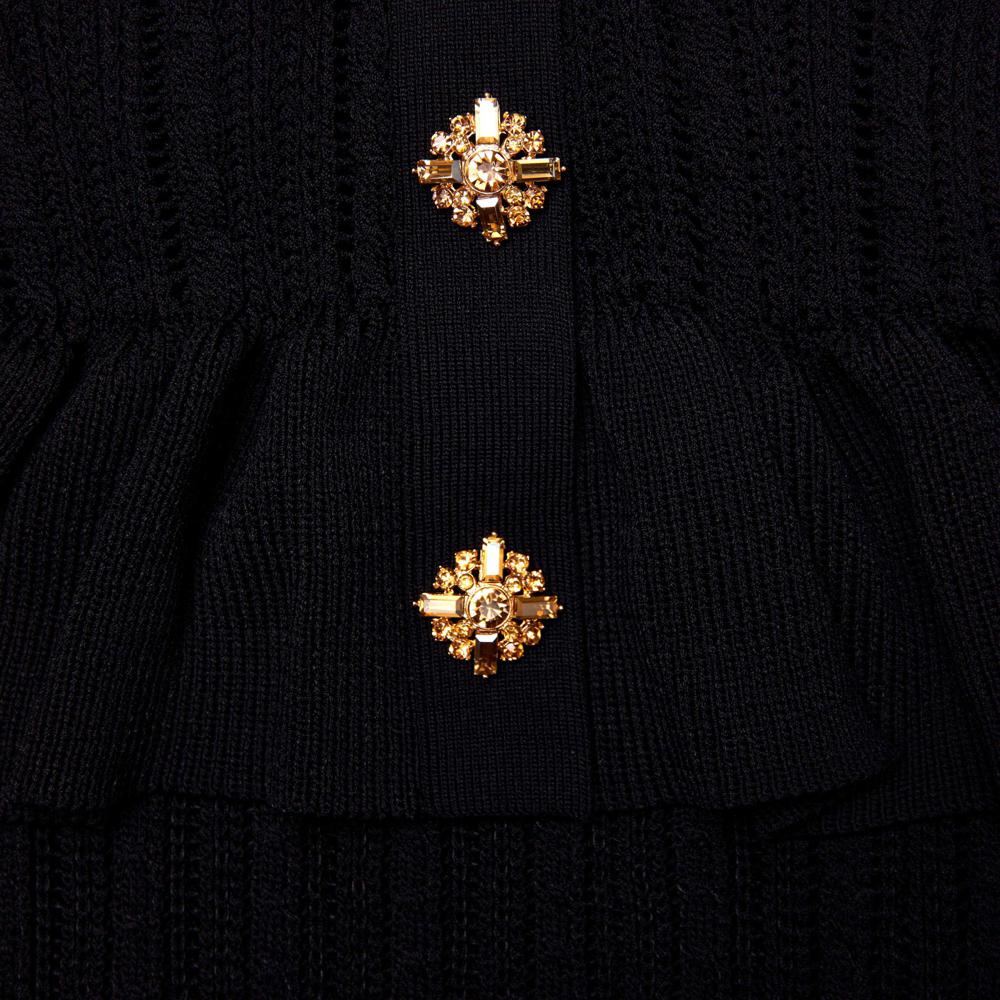 SP VIP PRICE Black Knit Peplum Midi Dress