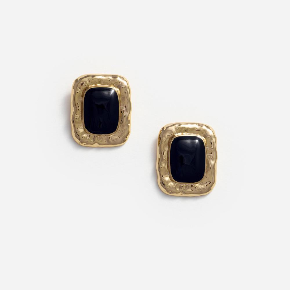 SP VIP PRICE Mottled Gold Black Earrings
