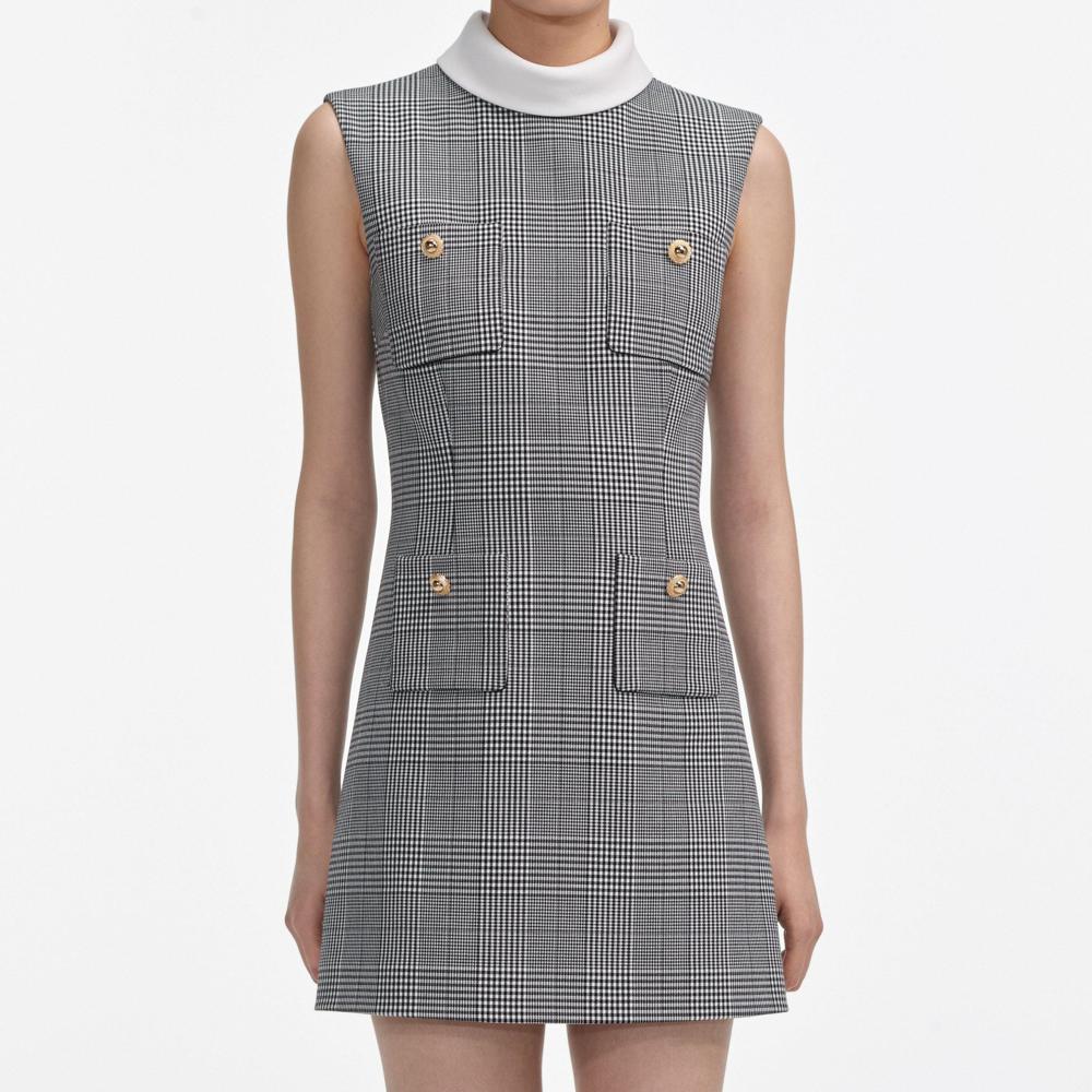 SP VIP PRICE Sleeveless Prince Of Wales Check Mini Dress