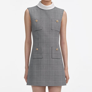 SP VIP PRICE Sleeveless Prince Of Wales Check Mini Dress