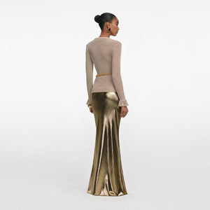 SP VIP PRICE Gold Lurex Ribbed Knit Top
