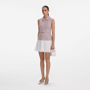SP VIP PRICE Pink Boucle Chiffon Mini Dress