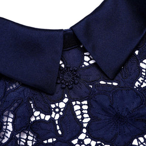 SP VIP PRICE Navy Guipure Lace Midi Dress
