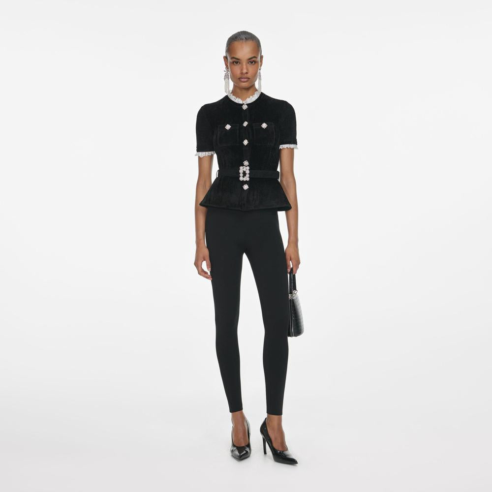 SP VIP PRICE Black Chenille Knit Top