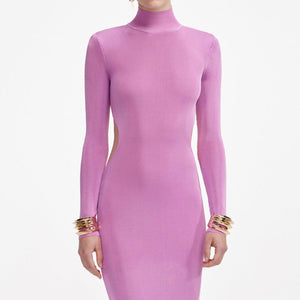 SP VIP PRICE Pink Viscose Knit Maxi Dress
