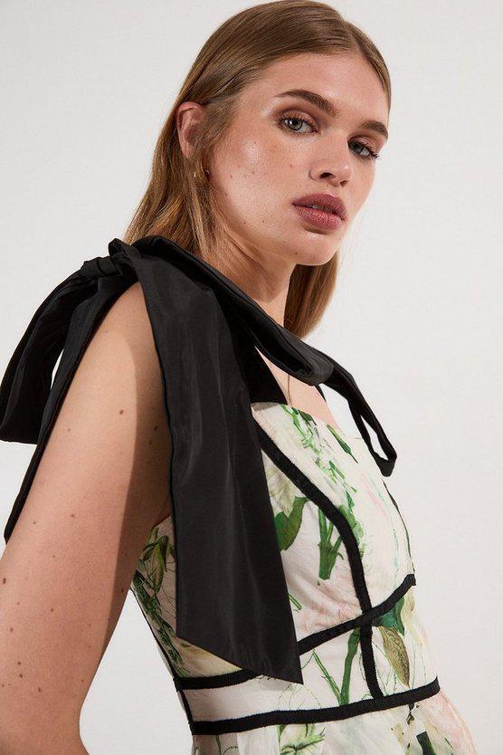 Karen Millen UK SALE Lydia Millen Tall Floral Silk Cotton Woven Strappy Dress