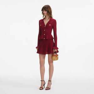 SP VIP PRICE Burgundy Pointelle Knit Mini Dress