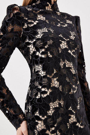 Karen Millen UK SALE Cutwork Velvet Mini Dress