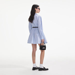 SELF PORTRAIT SS24 Blue Cotton Embellished Mini Dress