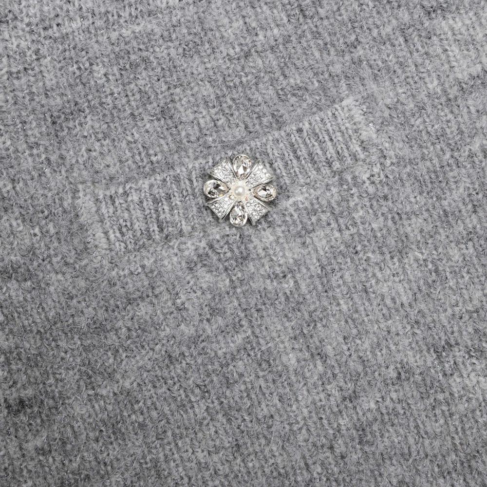 SP VIP PRICE Grey Fluffy Knit Mini Skirt