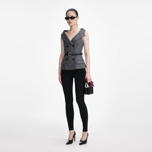 SP VIP PRICE Grey Wool Tailored Top