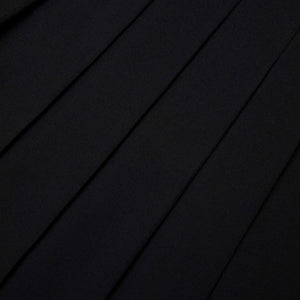 SP VIP PRICE Black Pleated Twill Maxi Skirt
