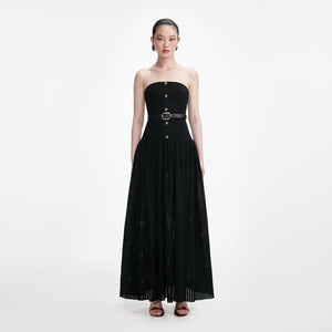 SP VIP PRICE Black Bandeau Knit Maxi Dress