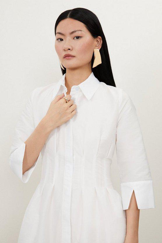 Karen Millen UK SALE Lydia Millen Petite Tailored Taffeta Darted Waist Midi Dress