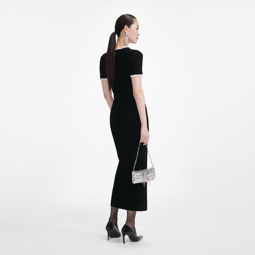 SP VIP PRICE Black Chenille Knit Midi Dress