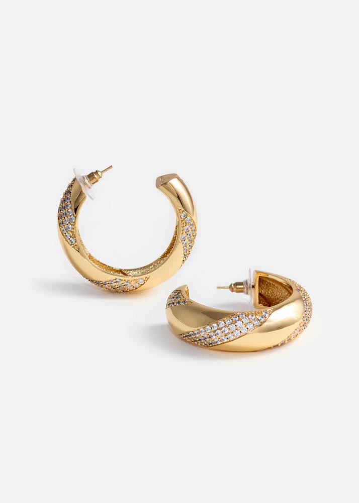 SP VIP PRICE Gold And Crystal Hoop Earrings