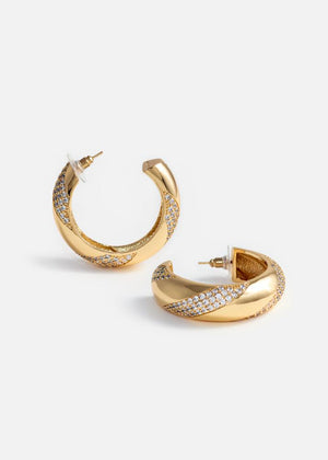 SP VIP PRICE Gold And Crystal Hoop Earrings