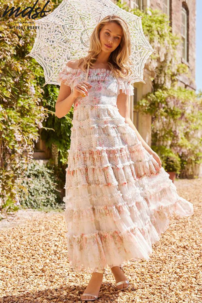 Needle & Thread PO and SALE Madame Rose Elodie Off-Shoulder Ankle Gown