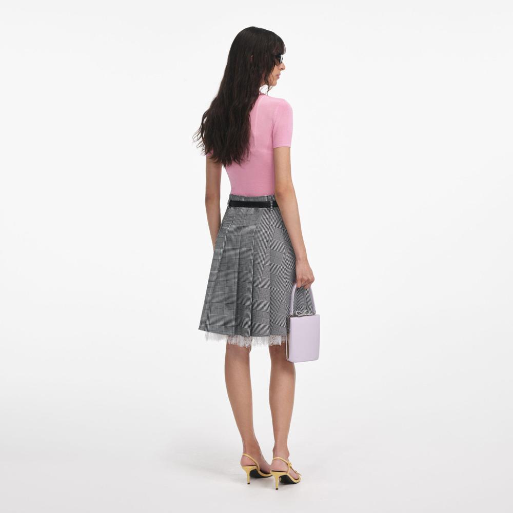 SP VIP PRICE Pink Viscose Knit Short Sleeve Top