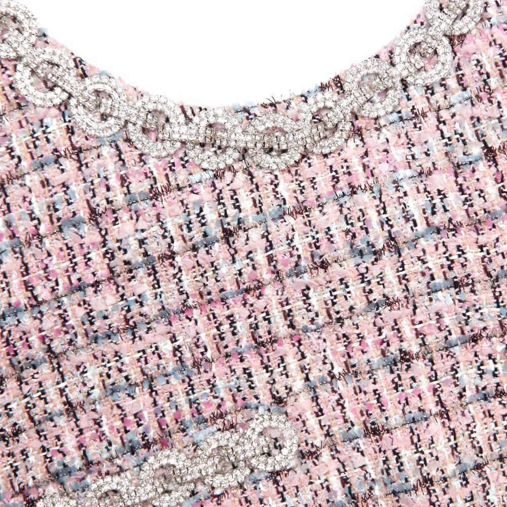 SP VIP PRICE Pink Boucle Sleeveless Mini Dress