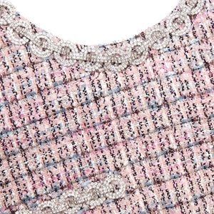 SP VIP PRICE Pink Boucle Sleeveless Mini Dress