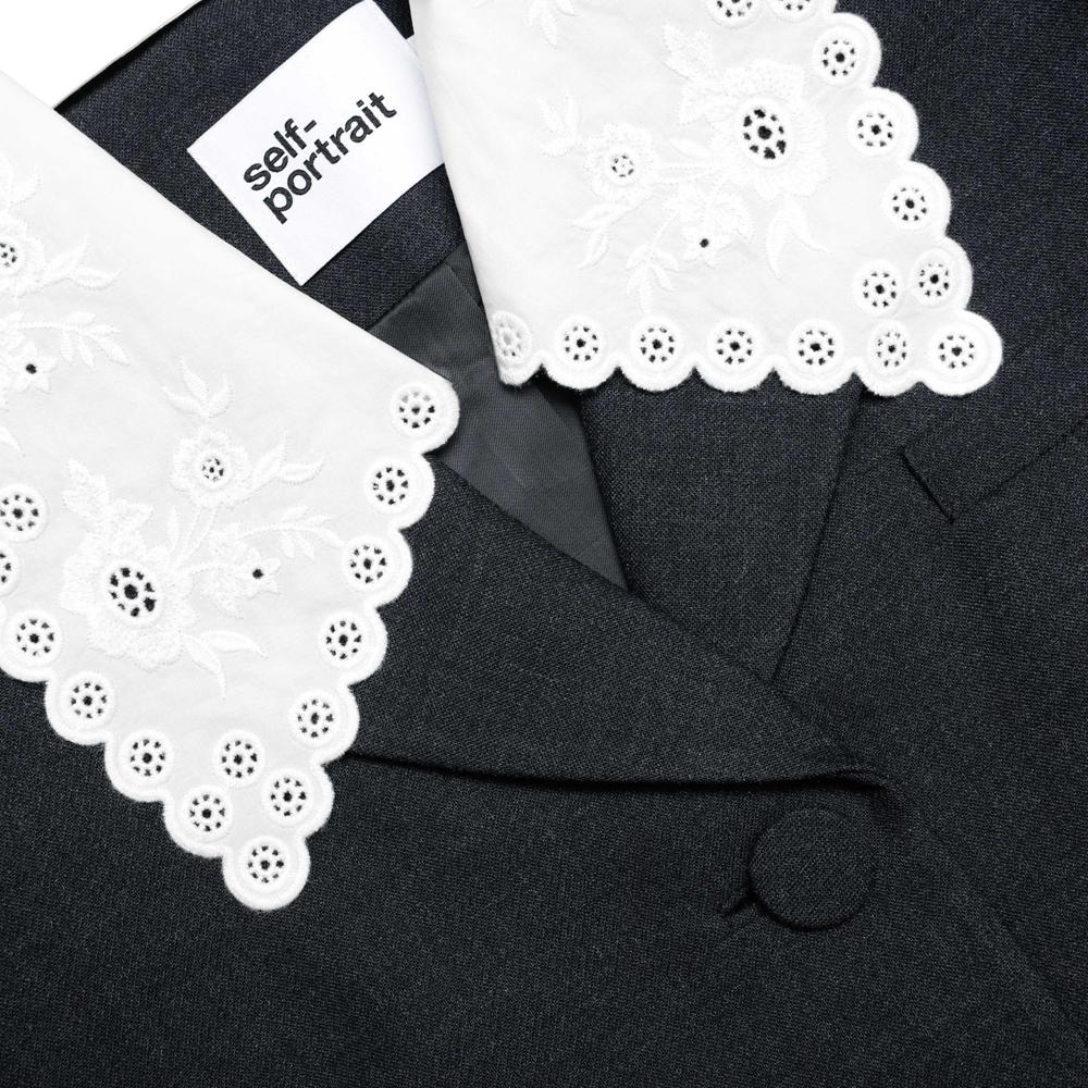 SP VIP PRICE Grey Wool Collared Jacket