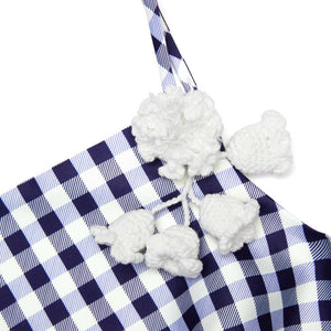 SP VIP PRICE Navy Gingham Taffeta Top