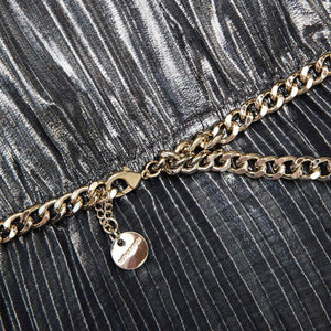 SP VIP PRICE Grey Metallic Tie Neck Maxi Dress