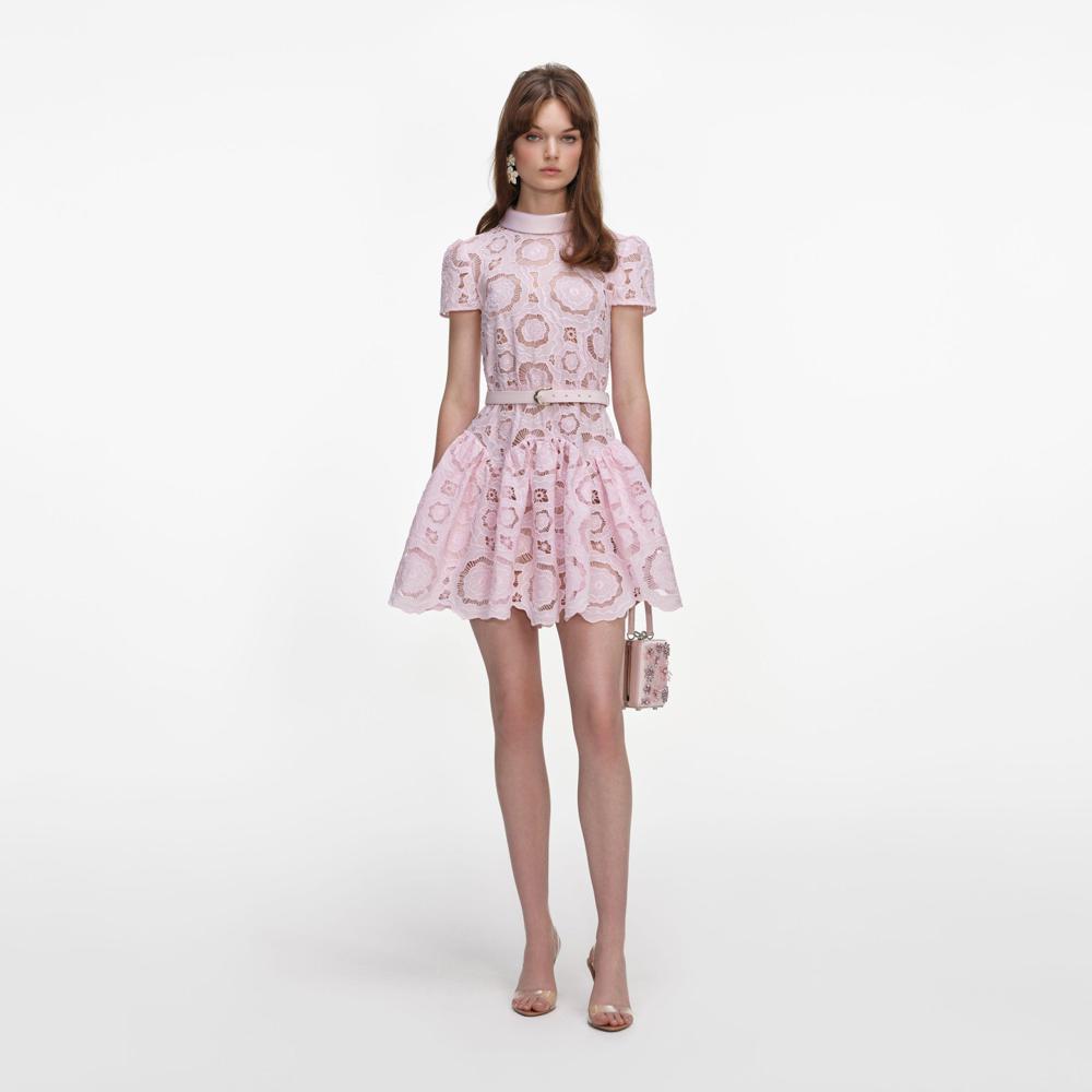 SP VIP PRICE Pink Floral Lace  Mini Dress