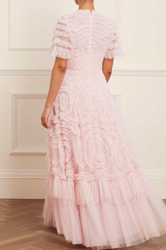 Needle & Thread CYBER SALE Verity Ruffle V-Neck Gown - pink