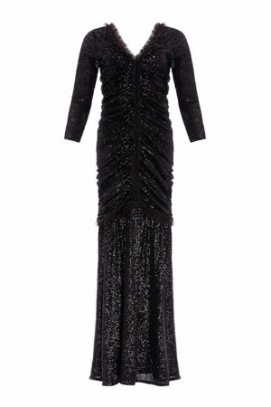 Needle & Thread CYBER SALE Starlight Long Sleeve Gown - black