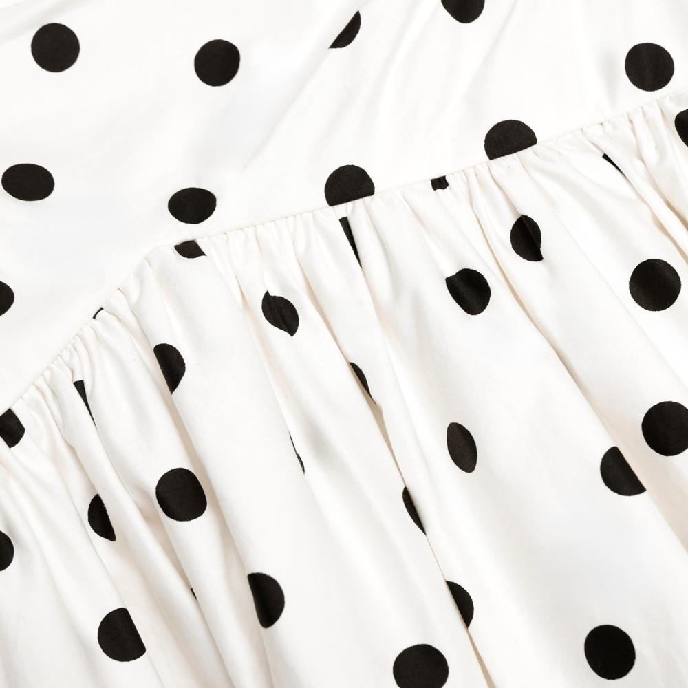 SP VIP PRICE Cream Polka Dot Cotton Midi Dress