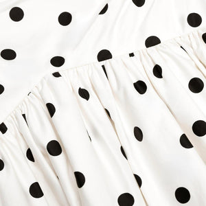 SP VIP PRICE Cream Polka Dot Cotton Midi Dress
