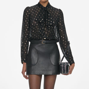 SP VIP PRICE Black And Gold Chiffon Blouse