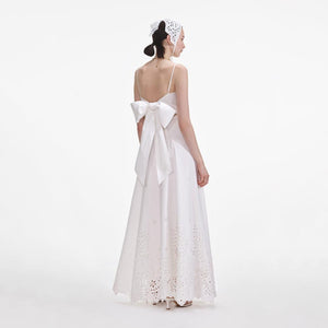 SP VIP PRICE White Cotton Embroidered Maxi Dress