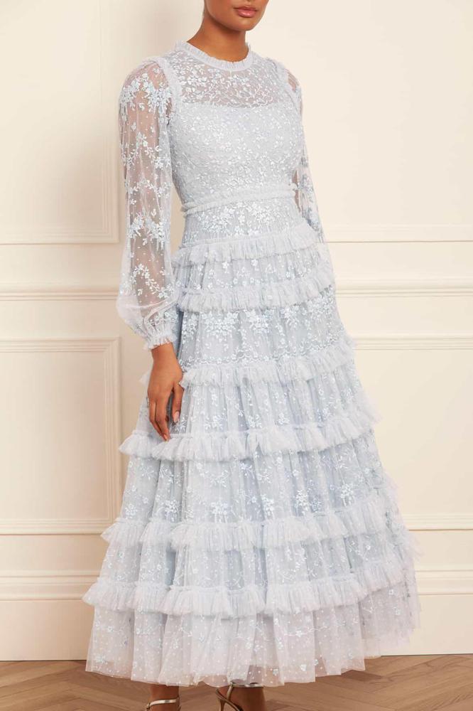 Needle & Thread CYBER SALE Blossom Lace Ankle Gown - blue