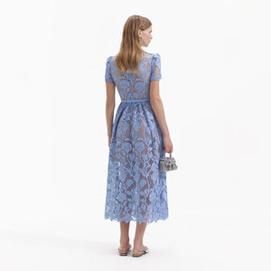 SELF PORTRAIT BLACK FRIDAY SALE Blue Lily Lace Midi Dress