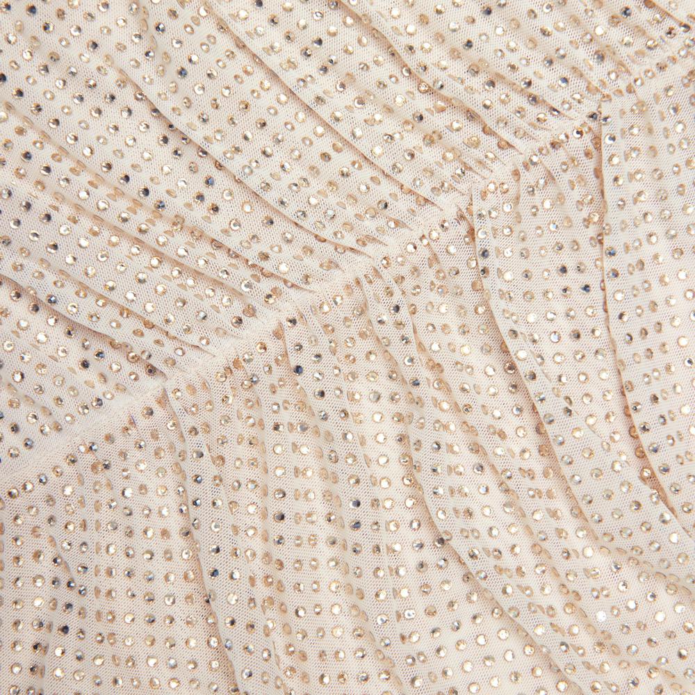SP VIP PRICE Champagne Rhinestone Gathered Top