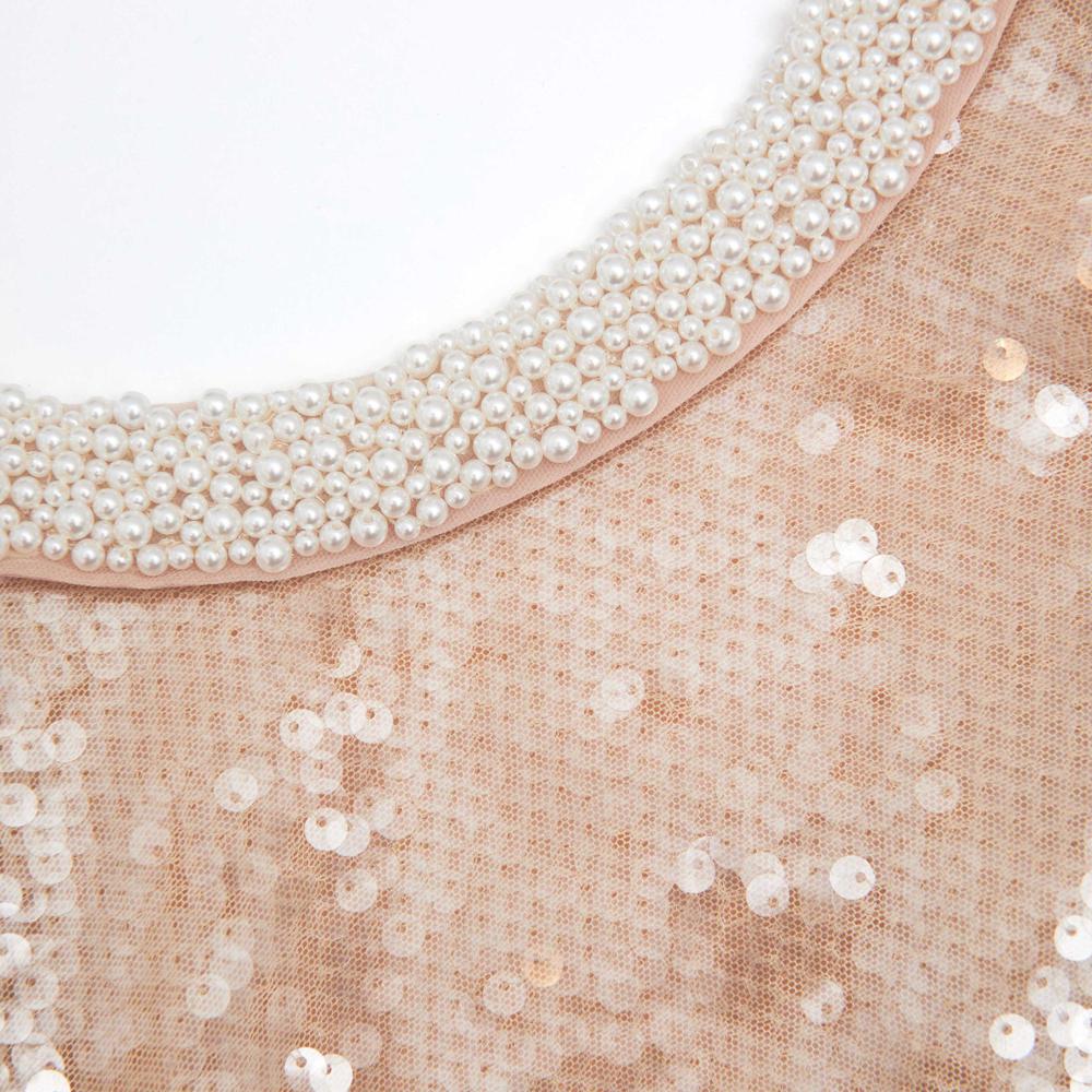 SELF PORTRAIT SS24 Pearl Trim Sequin Top