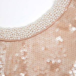 SELF PORTRAIT SS24 Pearl Trim Sequin Top