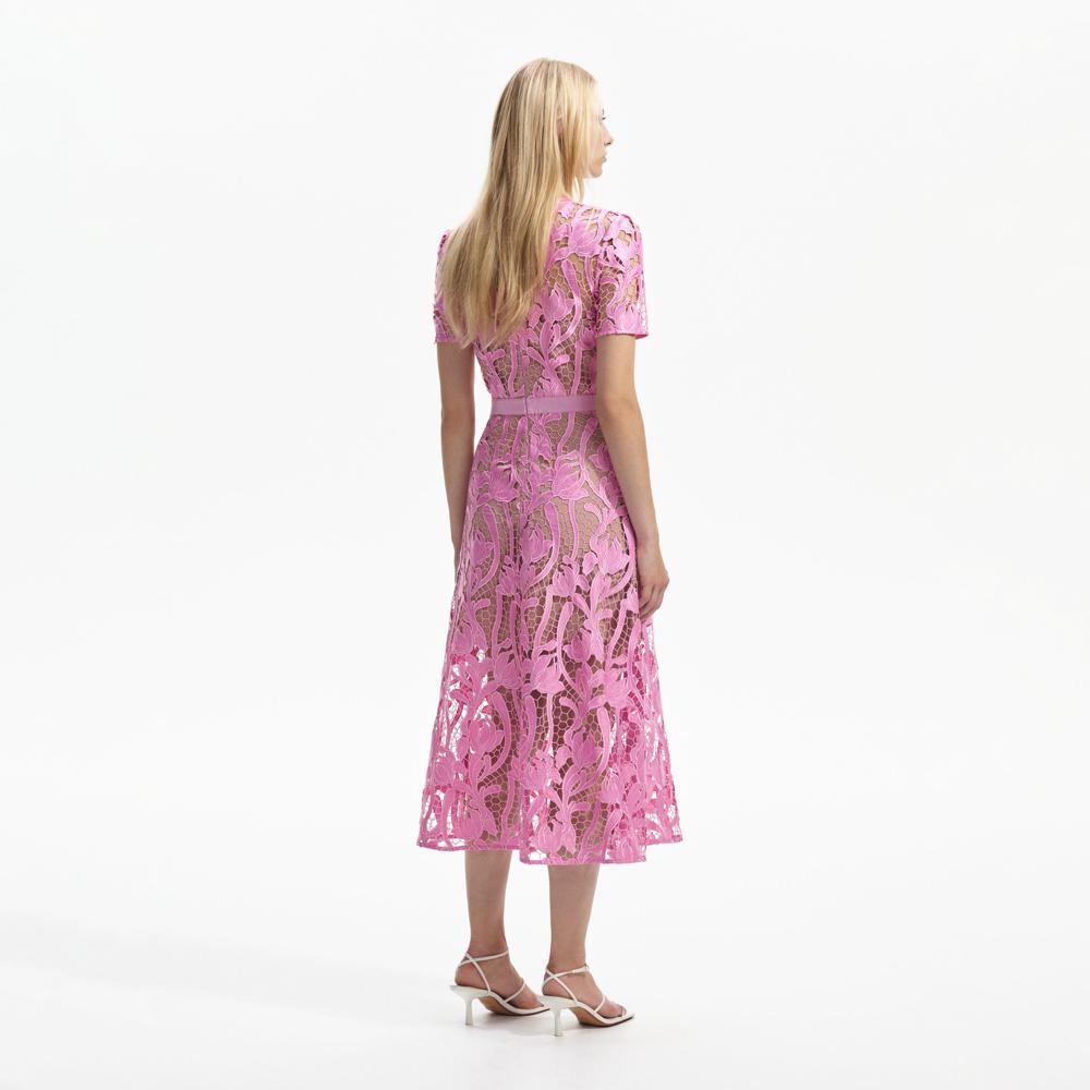 SELF PORTRAIT BLACK FRIDAY SALE Pink Lace Midi Dress