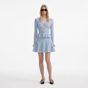 SP VIP PRICE Blue Pointelle Knit Mini Dress