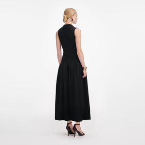 SP VIP PRICE Black Ribbed Knit Midi Dress