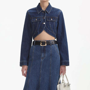 SELF PORTRAIT SS24 Cropped Denim Jacket