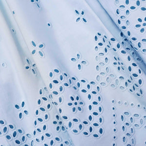 SP VIP PRICE Blue Cotton Broderie Midi Skirt