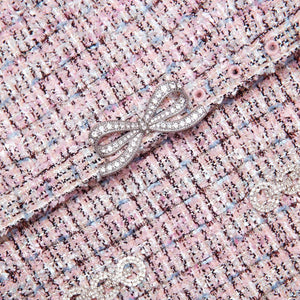 SP VIP PRICE Pink Boucle Chiffon Mini Dress