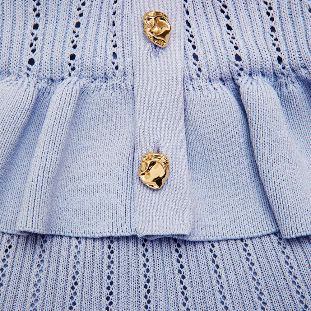 SP VIP PRICE Blue Knit Peplum Mini Dress