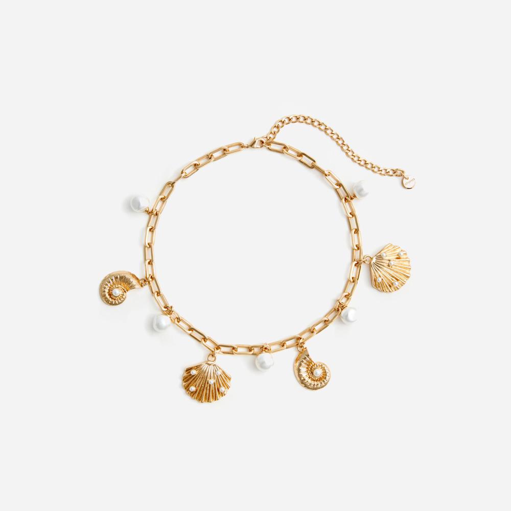 SP VIP PRICE Gold Pearl Shell Charm Necklace
