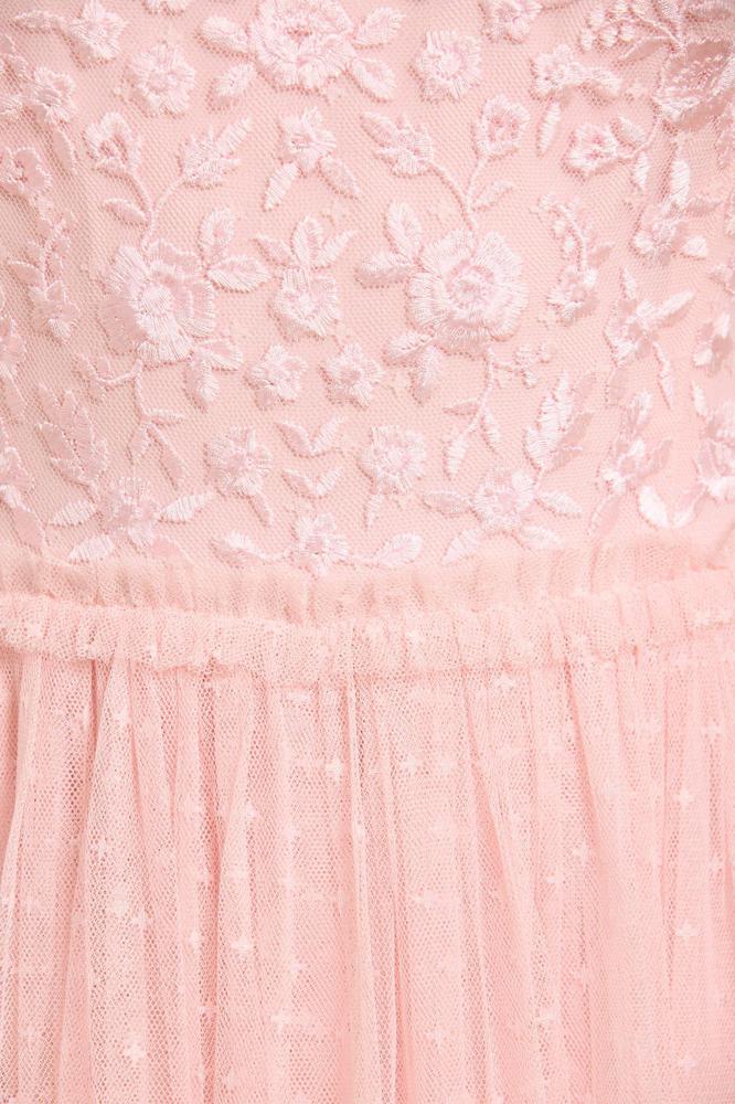 Needle & Thread CYBER SALE Midsummer Lace Bodice Off-Shoulder Ankle Gown - pink